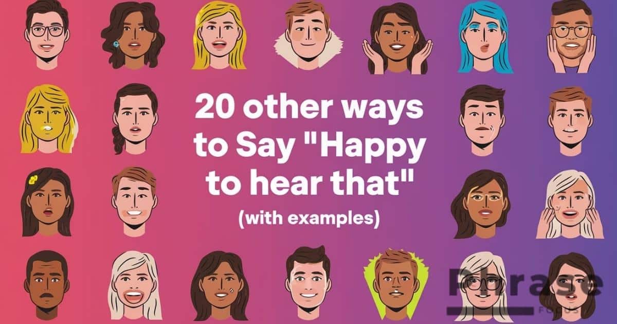 other ways to say happy to hear that